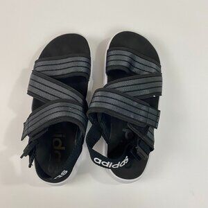 Adidas Chunky Women's Sandals Size 7; adjustable straps, gray, black, white, 90s